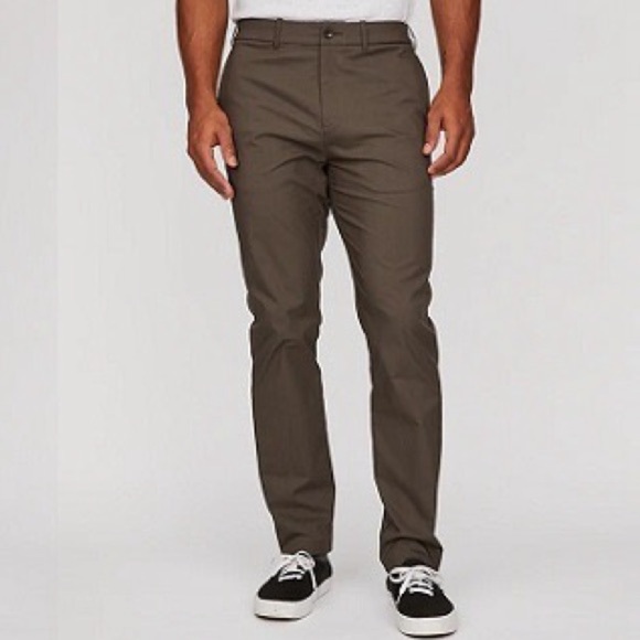 Hill City Huckberry Everyday Tech Pant Athletic Moss Brown Chino - Picture 1 of 8